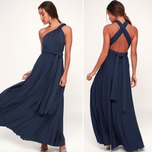 Lulus Tricks of the Trade Navy Blue Maxi Dress
